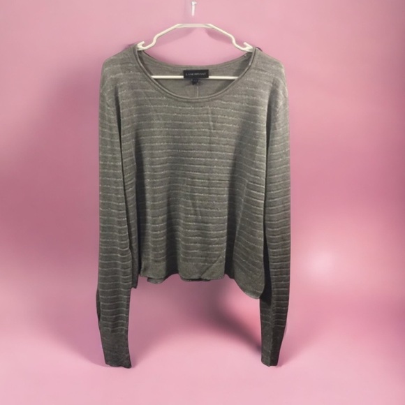 Lane Bryant Metallic Cropped Sweater NWT 18 20 2X Gray Silver Women’s - Picture 1 of 7